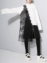 Lace Asymmetry Split-joint Designed Sweatshirt